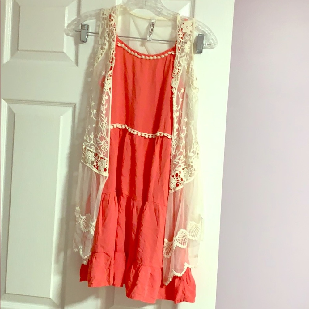 Girls lace over dress.